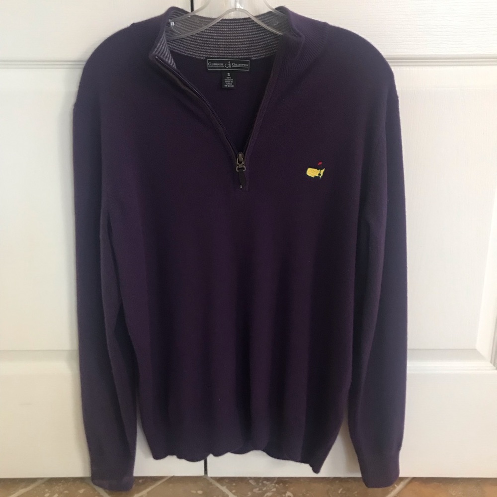Master’s golf 100% cashmere half zip purple